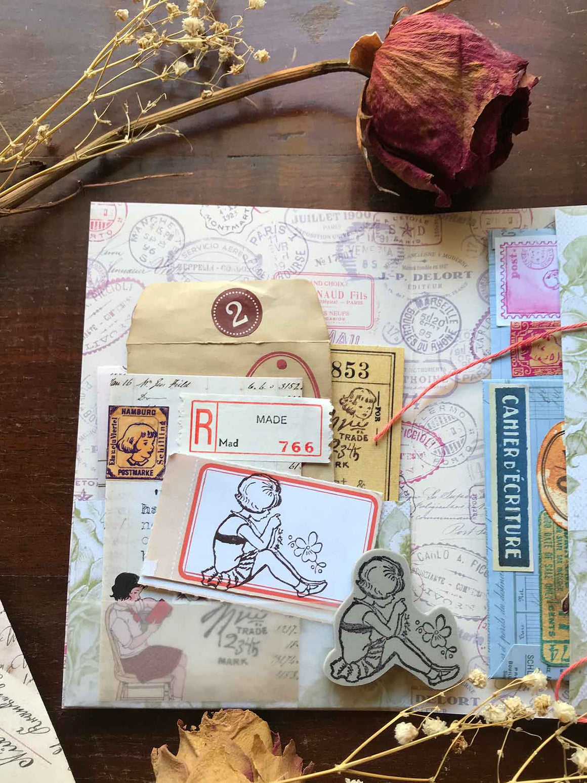‘Daisy Chain’ (flower girl series) Rubber Stamp by Mic Moc (デイジーチェーン) from micmoc.com