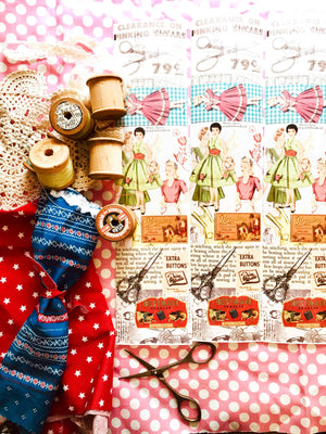 Gummed Collage Sheets - GCS 005 'Dressmaker' from micmoc.comGummed Collage Sheets - GCS 005 'Vintage Dressmaker' from micmoc.com Gummed Collage Sheets - GCS 005 'Vintage Dressmaker' from micmoc.com 
