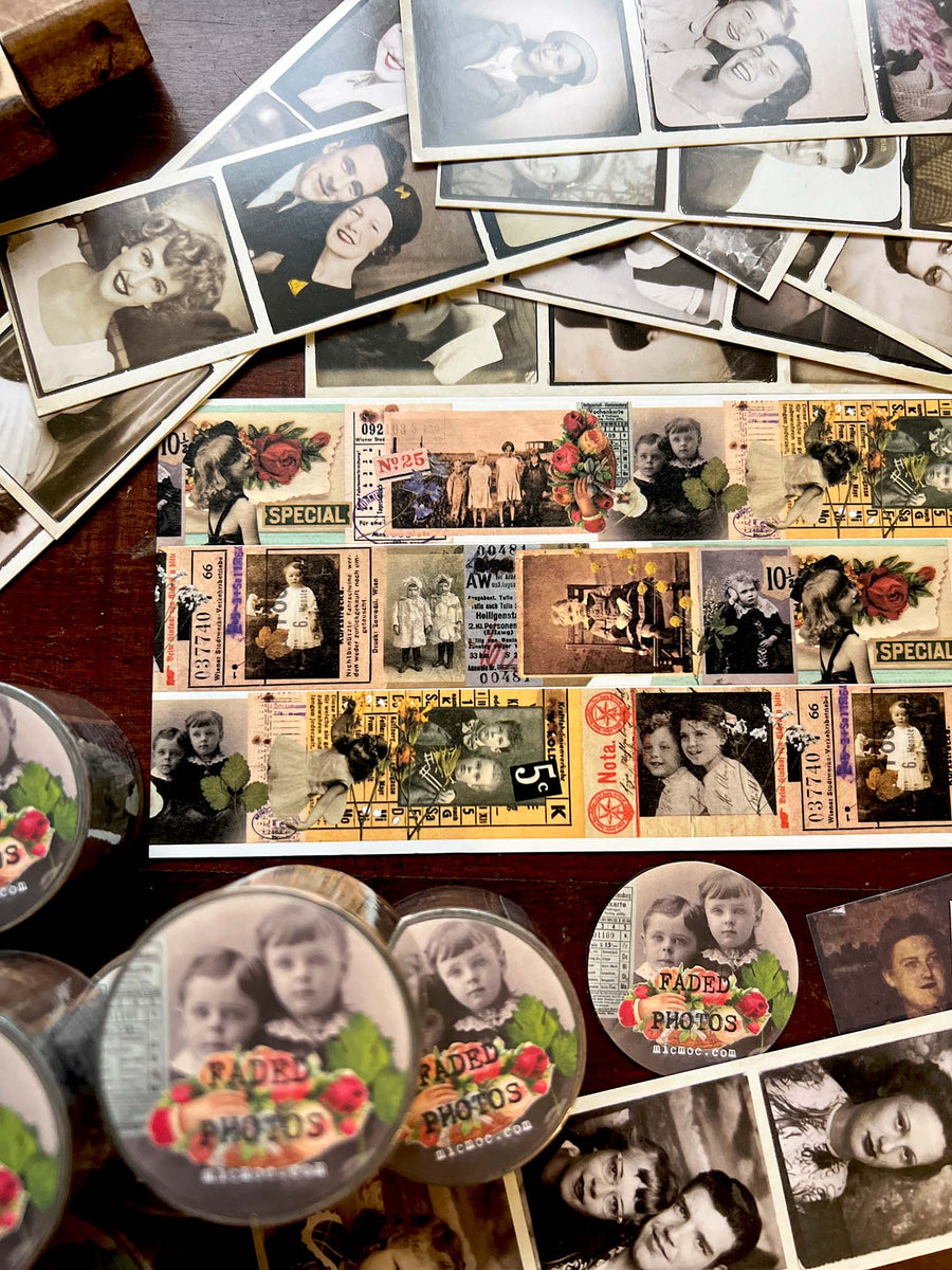 'Faded Photos' Washi Tape 30MM - Mic Moc (古くて色あせた写真和紙) from micmoc.com at Mic Moc