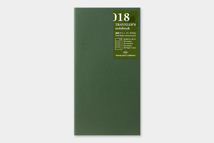 Traveler's Notebook Refill - 018 Free Diary Weekly (Regular Size) from micmoc.com at Mic Moc Curated Emporium