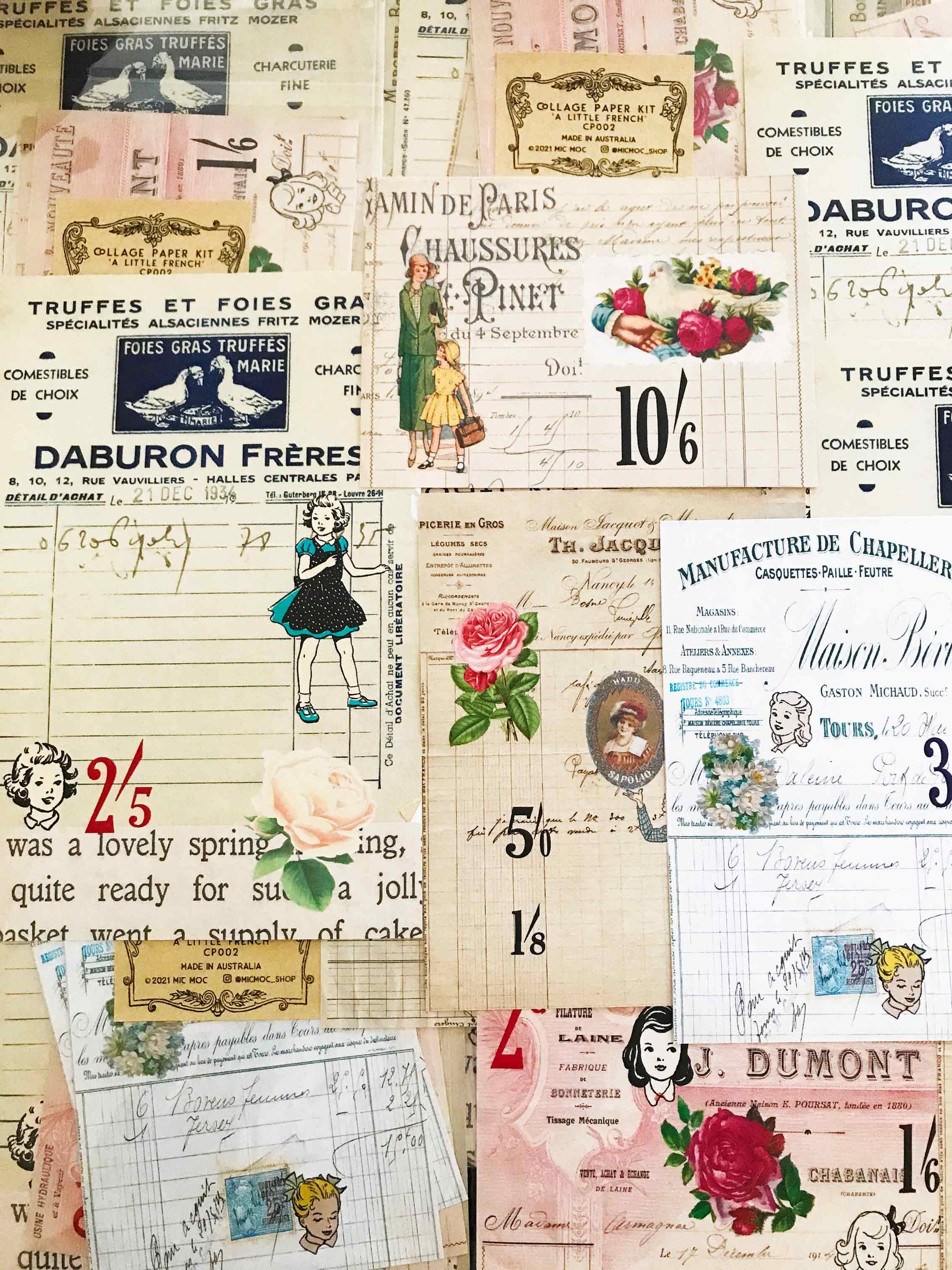 Collage Paper Kit 'Vintage Dressmaker' (Paper Only) at  - Mic Moc