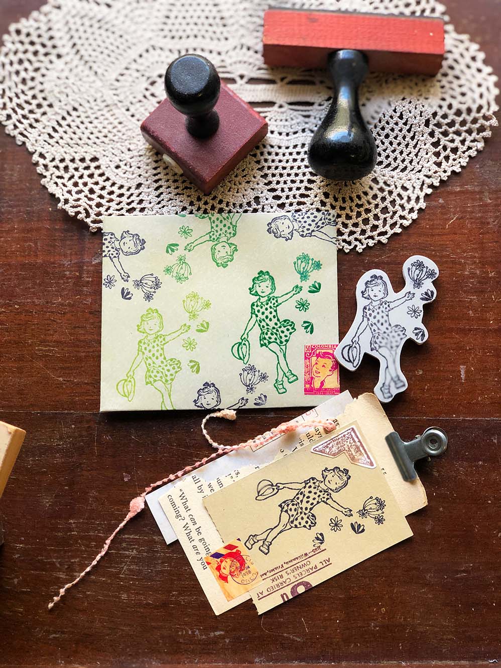 'Let Joy Bloom'(flower girl series) Rubber Stamp by Mic Moc - 喜びを咲かせましょう-  from micmoc.com