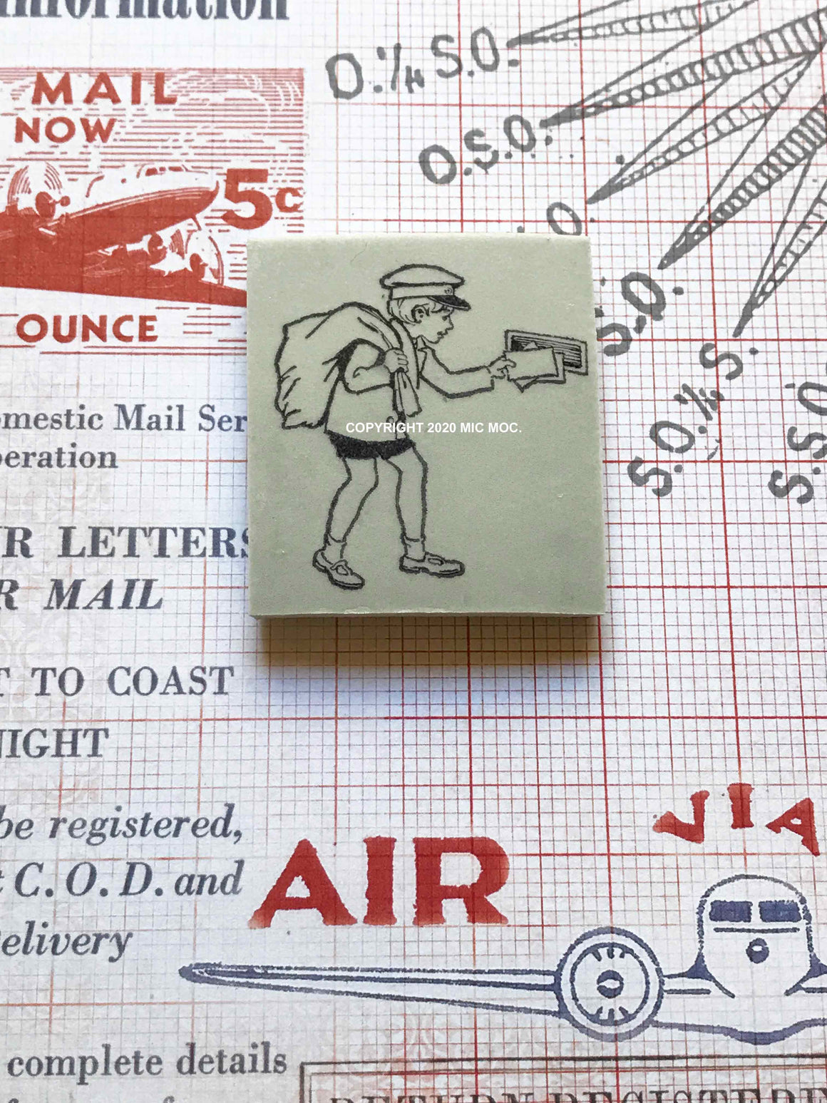 'Little Post' Rubber Stamp by Mic Moc from micmoc.com