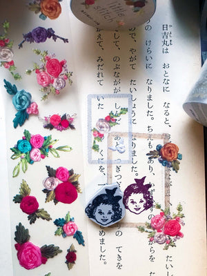 PET Clear Washi Tape 45MM - 'Little Stitch' (小さな刺し花和紙) - Mic Moc from micmoc.com at Mic Moc