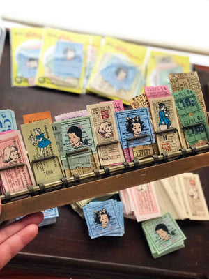 'Vintage Milk Caps' 'Little Traveller' - Little Retro Stickers (24 Pc/24個)'小さな旅行者'アンティークの交通機関のチケットステッカー レッテル 貼り紙  from micmoc.com at Mic Moc 
