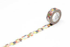 MT Washi Tape - Rainbow Mosaic On Grey