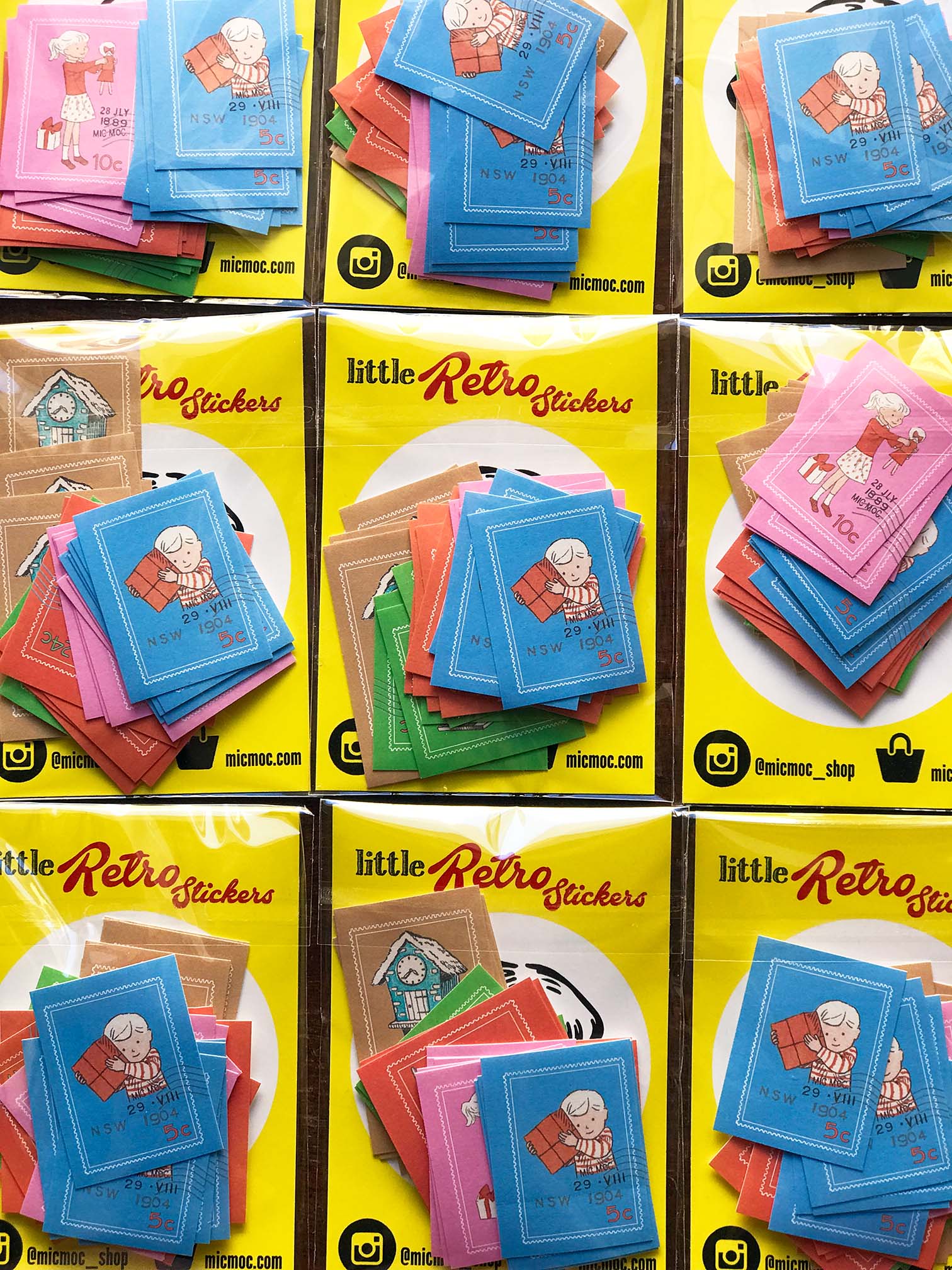 'A Time For Giving' - Little Retro Stickers (25 Pc/25個) by Mic Moc from micmoc.com 