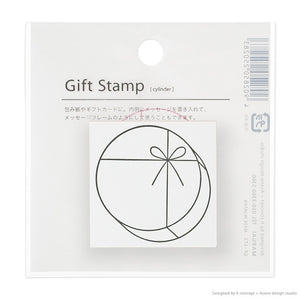 Japanese Round Cube Gift Stamp with Bow - Maruai by micmoc.com at Mic Moc