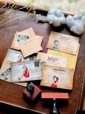 Mini Postcard/Journal Card Set  - JC010 'Petite Carte Postale Retro' (可愛い小さいはがき) from micmoc.com at Mic Moc 