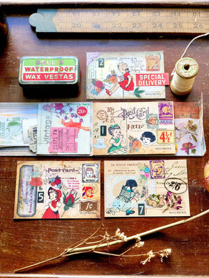 Mini Postcard/Journal Card Set  - JC010 'Petite Carte Postale Retro' (可愛い小さいはがき) from micmoc.com at Mic Moc 