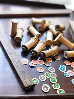 Vintage French Mini Round Label '30' Wood Rubber Stamp by Mic Moc from micmoc.com