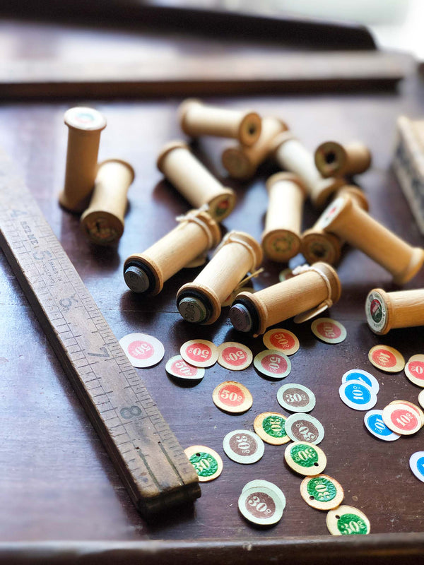 Vintage French Mini Round Label '50' Wood Rubber Stamp by Mic Moc from ...