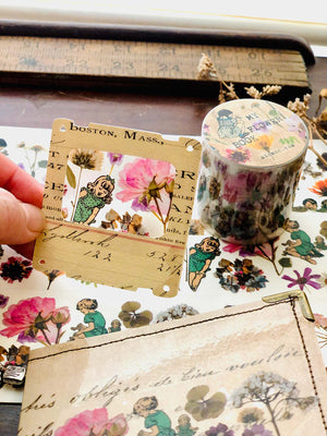 PET Clear Washi Tape 45MM - 'My Flower Book' ('花手帳' 和紙) - Mic Moc