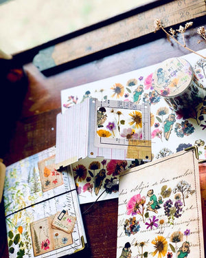 PET Clear Washi Tape 45MM - 'My Flower Book' ('花手帳' 和紙) - Mic Moc
