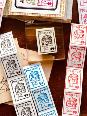 'My Home To Yours' Postage Stamp Rubber Stamp by Mic Moc from micmoc.com