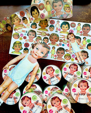 PET Clear Washi Tape 35MM - 'My Paper Dolls' (紙人形和紙) - Mic Moc from micmoc.com at Mic Moc from micmoc.com