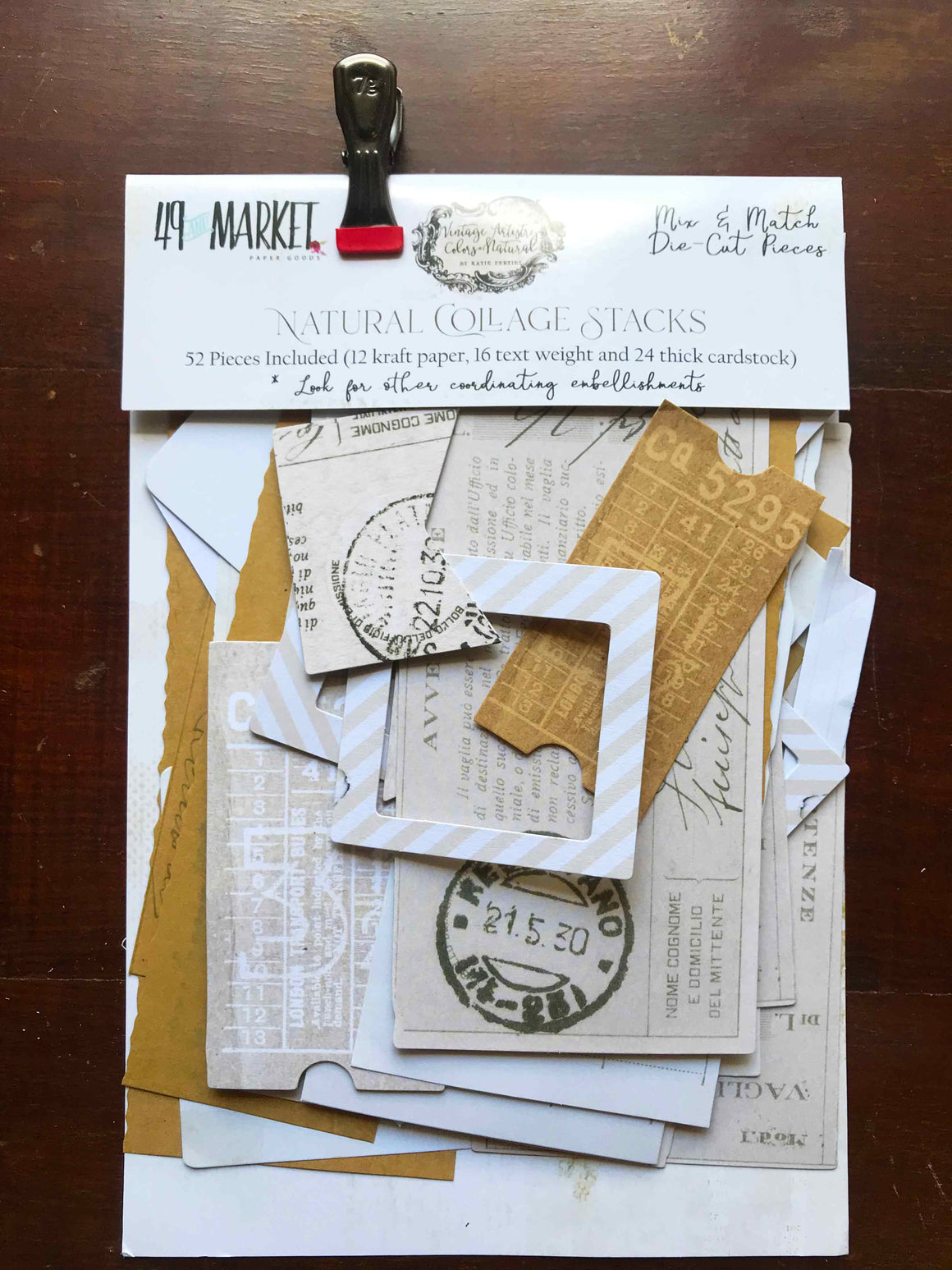 Vintage Artistry Natural Collage Paper Stack Die Cuts - 49 and Market from micmoc.com