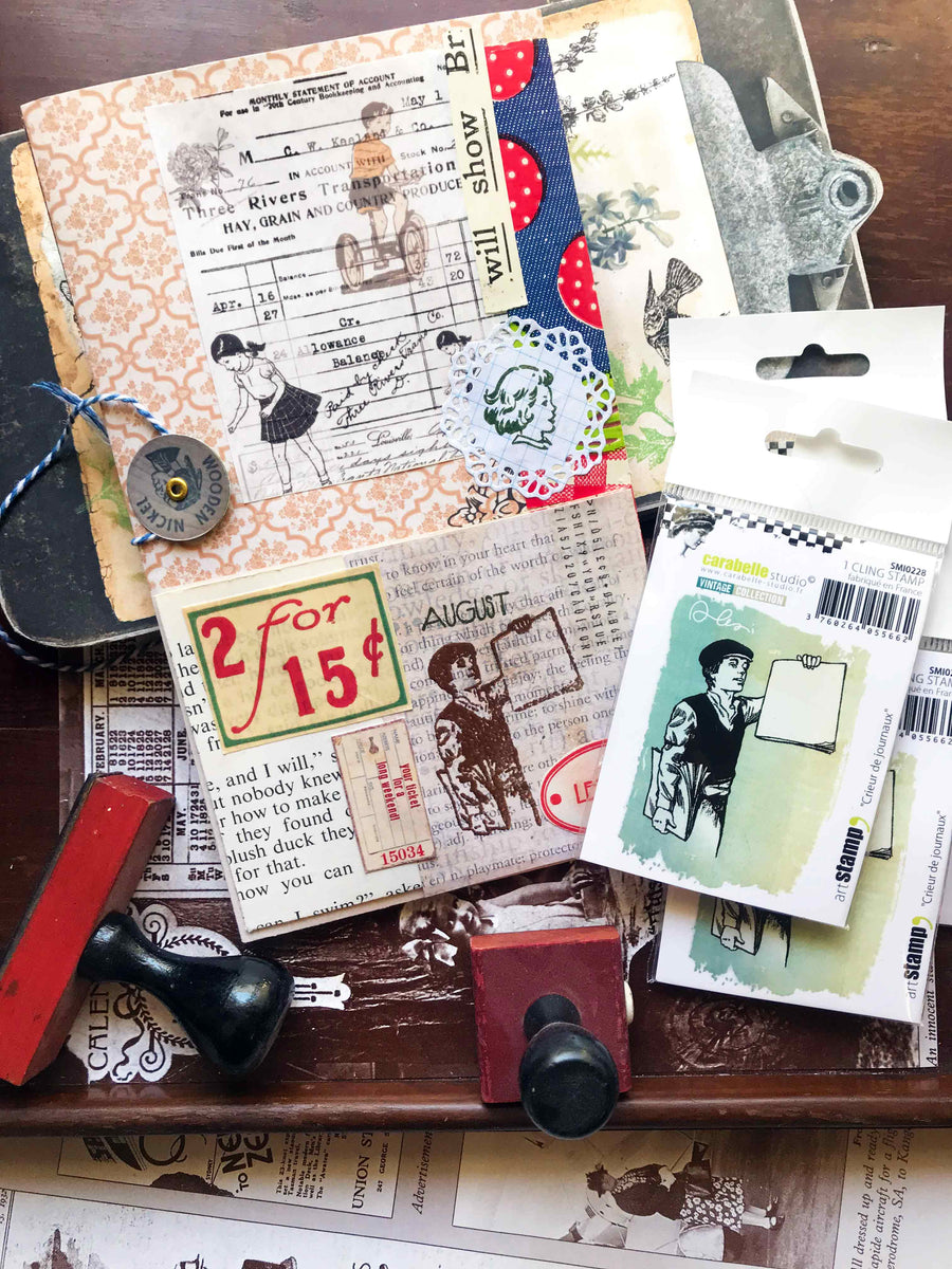 News Boy Cling Mount Rubber Stamp by Carabelle Studio by micmoc.com at Mic Moc Curated Emporium