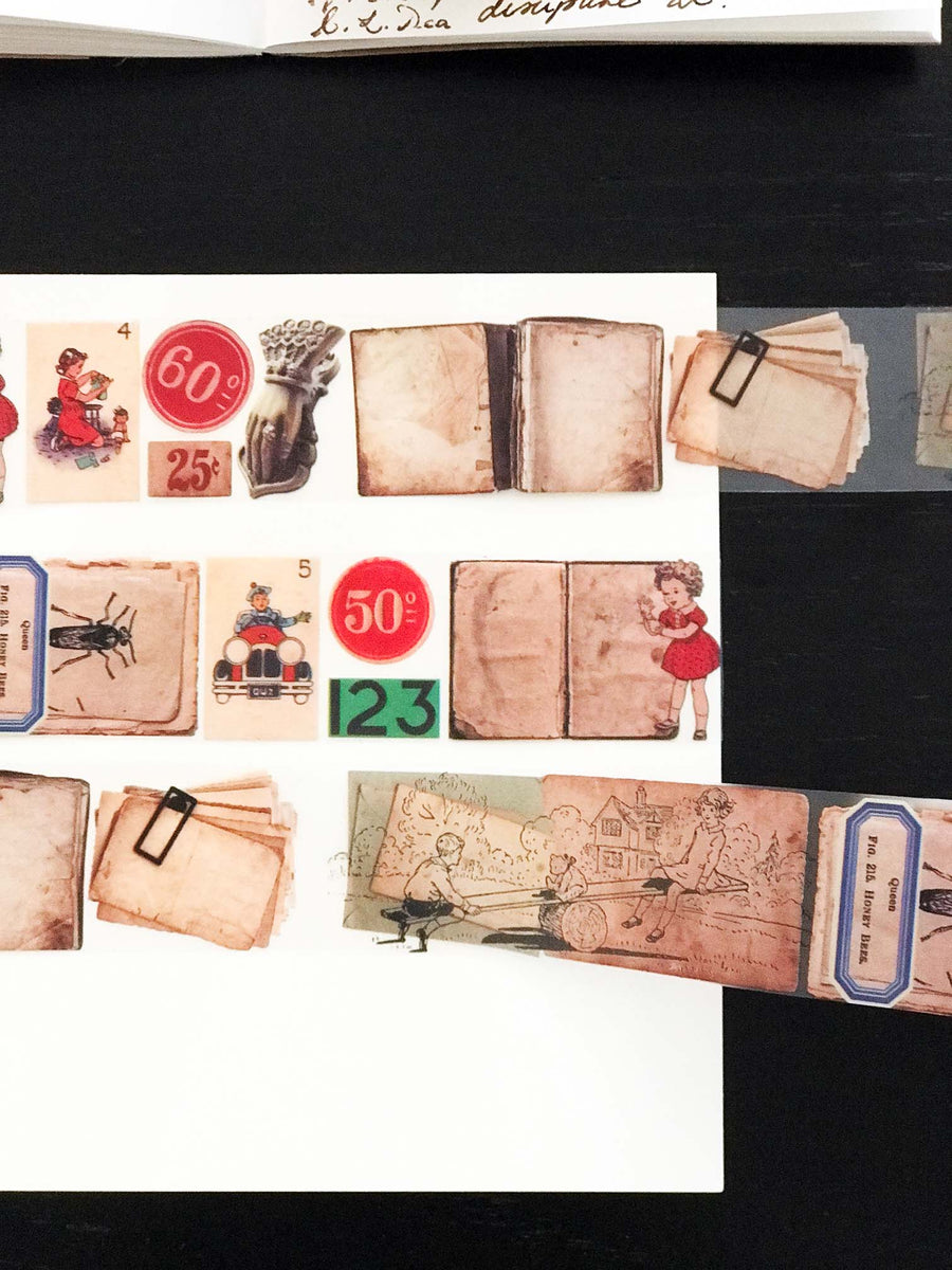PET Clear Washi Tape - 'Old Pages' (古い本のページ和紙) from micmoc.com at Mic Moc