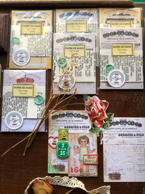 Collage Cards (8 Pk)'Paper De Paris' (はがき品質のコラージュカード)from micmoc.com at Mic Moc 