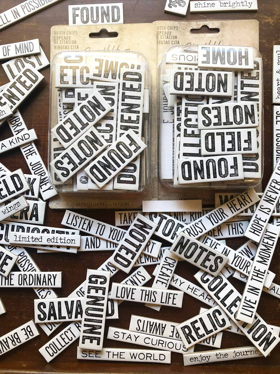 Tim Holtz® New Idea-ology Chipboard Quote Chips (De Citation) from micmoc.com at Mic Moc
