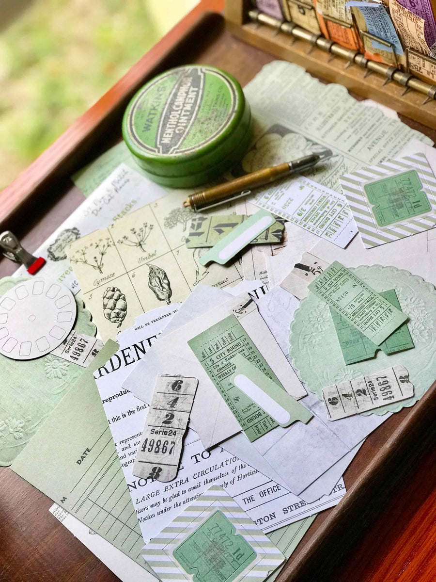 Vintage Artistry 'Sage Nouveau' Collage Stack Die Cuts - 49 and Market from micmoc.com