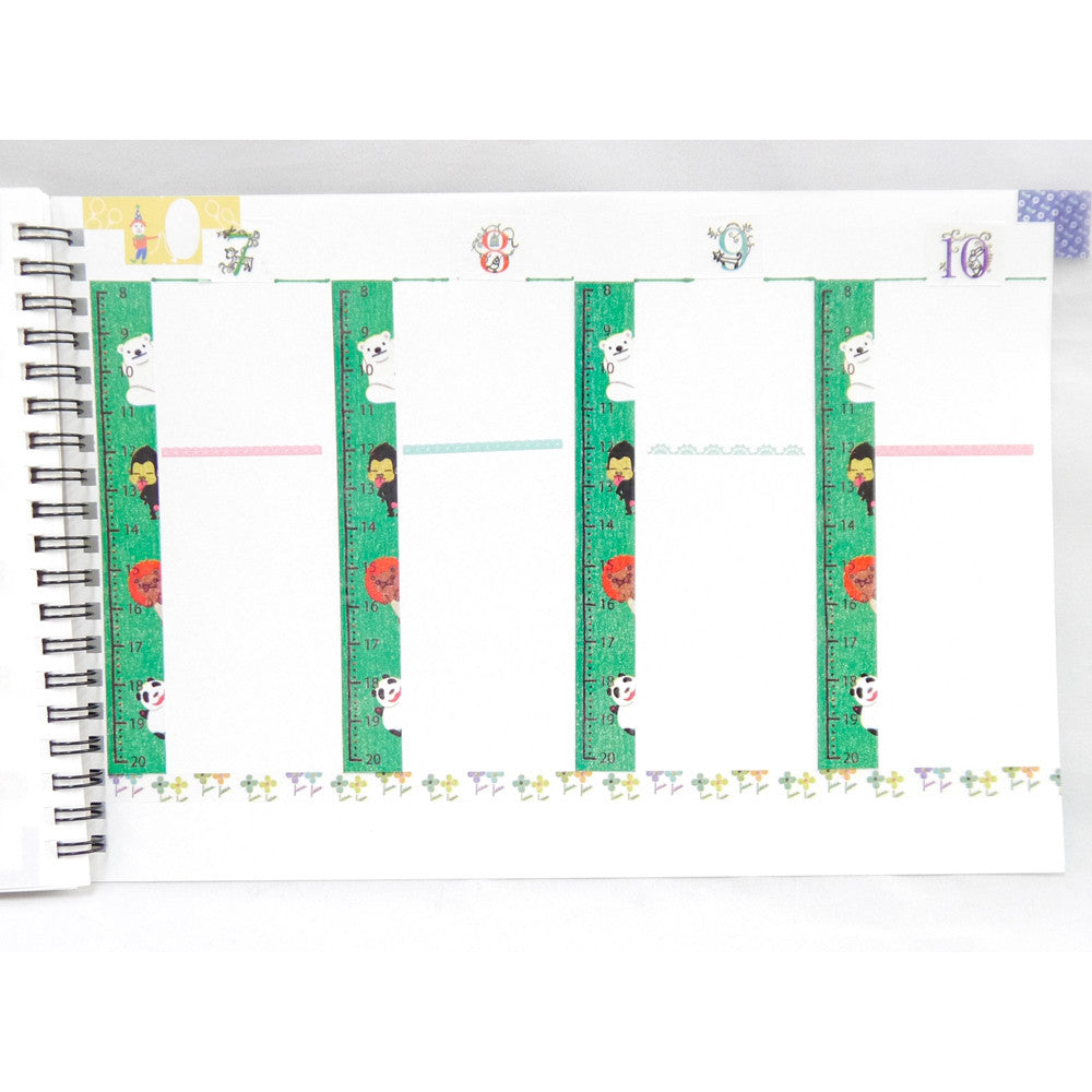 Shinzi Katoh Washi Tape - Animal (Green) Measuring Tape