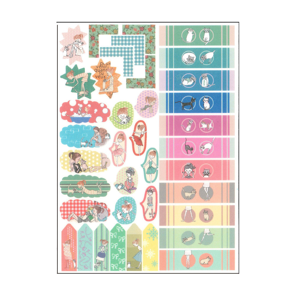 Shinzi Katoh Planner Stickers Ballerina & Kitty Cat at micmoc.com Mic Moc Curated Emporium