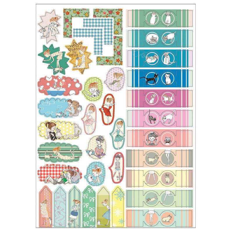 Shinzi Katoh Planner Stickers Ballerina & Kitty Cat at micmoc.com Mic Moc Curated Emporium