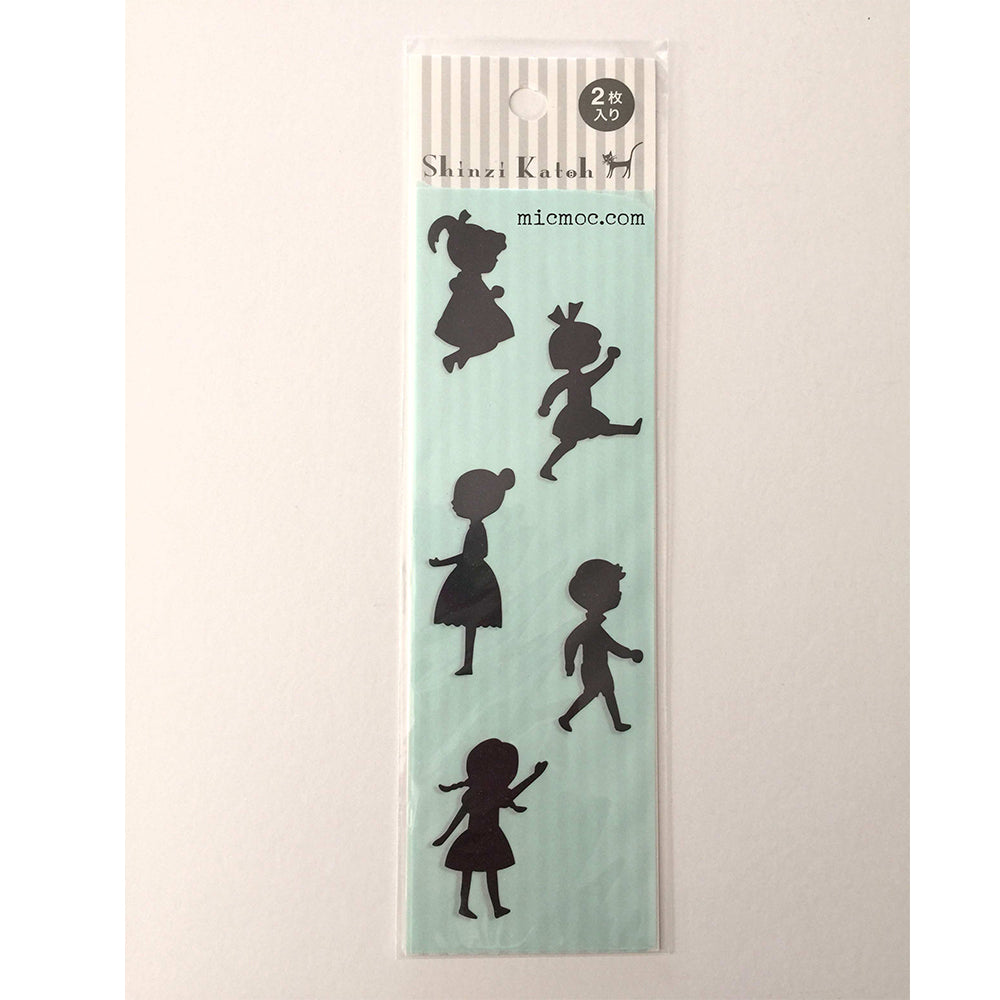 Shinzi Katoh silhouette shadow children sticker at micmoc.com Mic Moc Curated Emporium