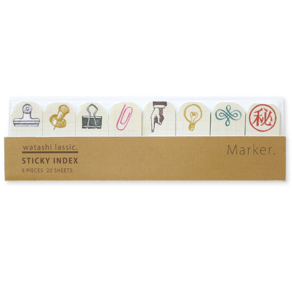 Watashi Lassic 'Stationery Set' Mini Sticky Notes - Self-Adhesive Mini Index Flags from micmoc.com at Mic Moc Curated Emporium