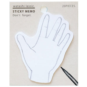 Watashi Lassic Sticky Notes - Hand Palm / Don't Forget from micmoc.com at Mic Moc Curated Emporium