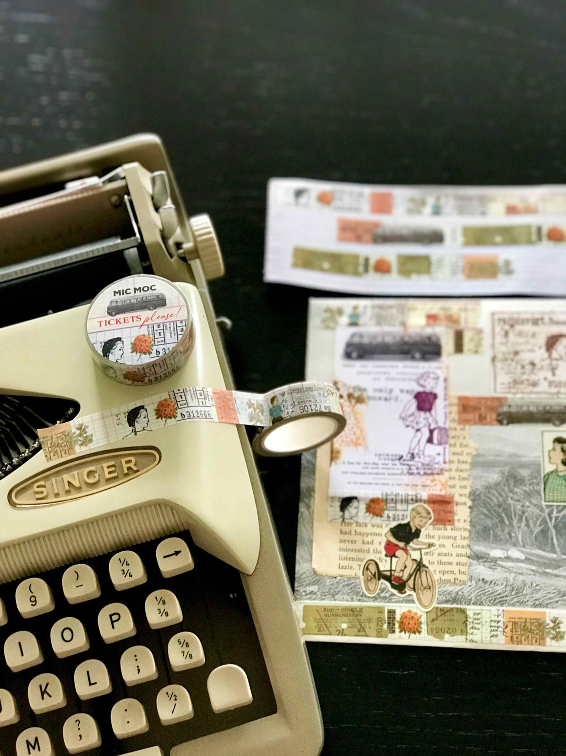 Tickets Please Washi (Printed)Tape WT005TP - by Mic Moc from micmoc.com アンティークスタイルのチケット&女の子 マスキングテープ