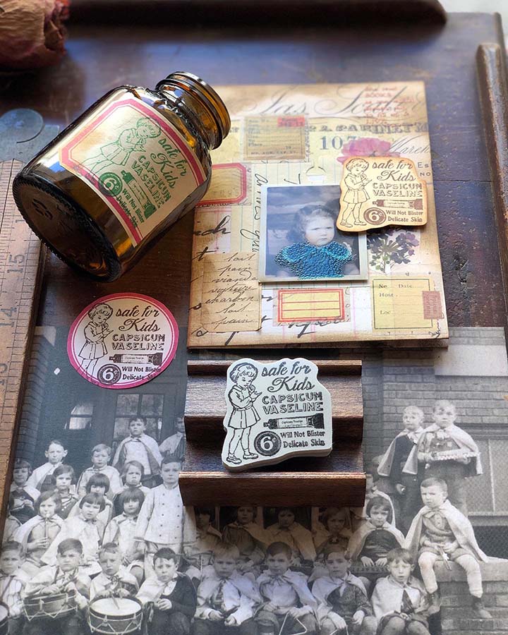 'Vintage Apothecary Ad' Rubber Stamp by Mic Moc (ヴィンテージの薬剤師の広告)from micmoc.com 