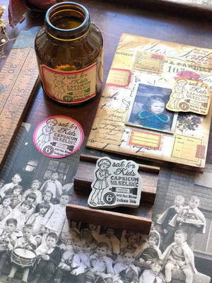 'Vintage Apothecary Ad' Rubber Stamp by Mic Moc (ヴィンテージの薬剤師の広告)from micmoc.com 