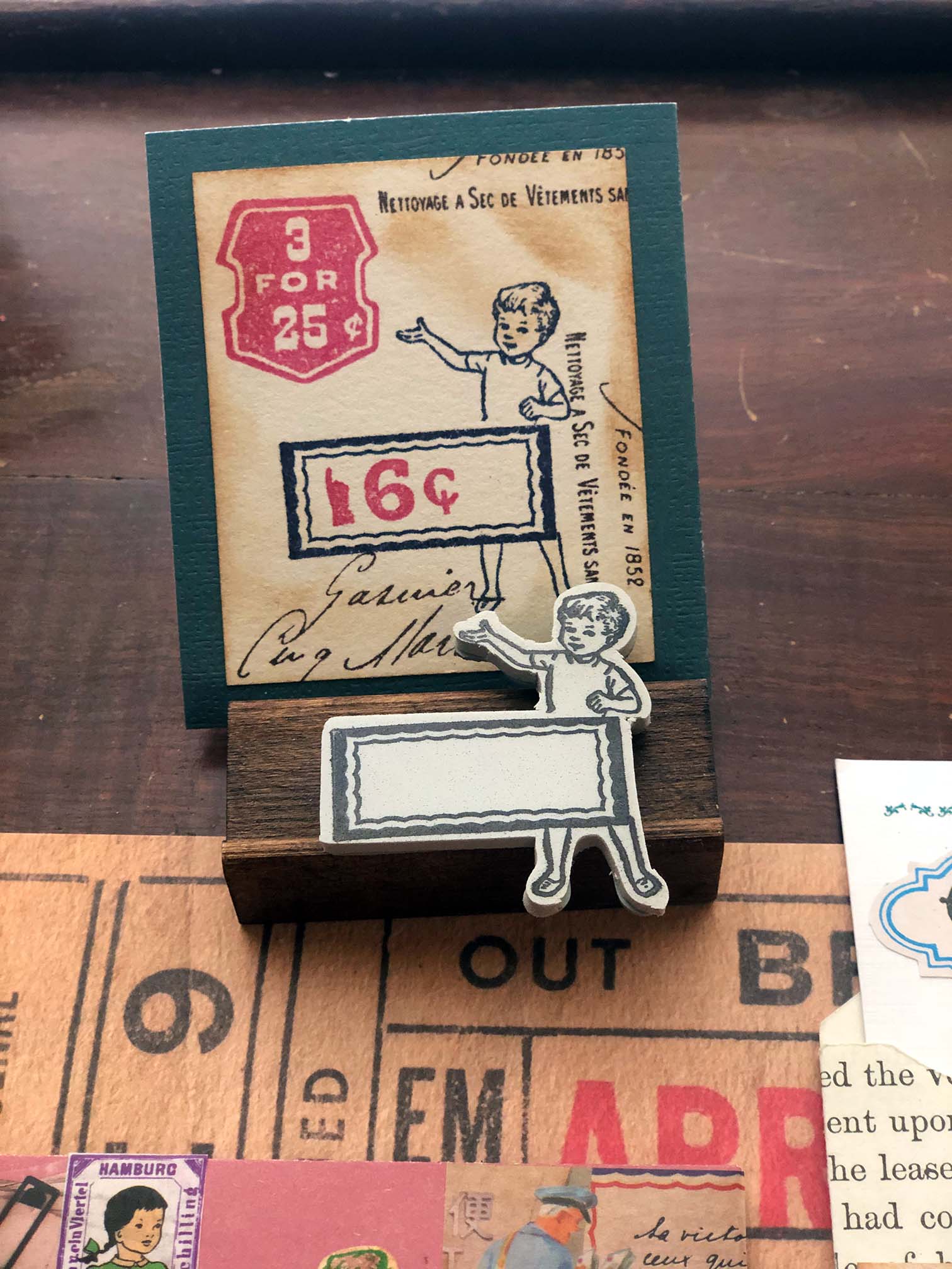 Vintage Ephemera Label rubber stamp by Mic Moc (小さなアンティークラベル)from micmoc.com 