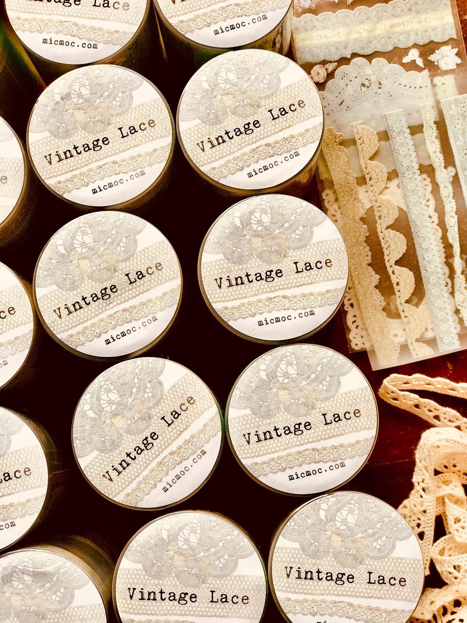 PET Clear Washi Tape 60MM - Vintage Lace ('ヴィンテージレース'和紙)Mic Moc from micmoc.com at Mic Moc