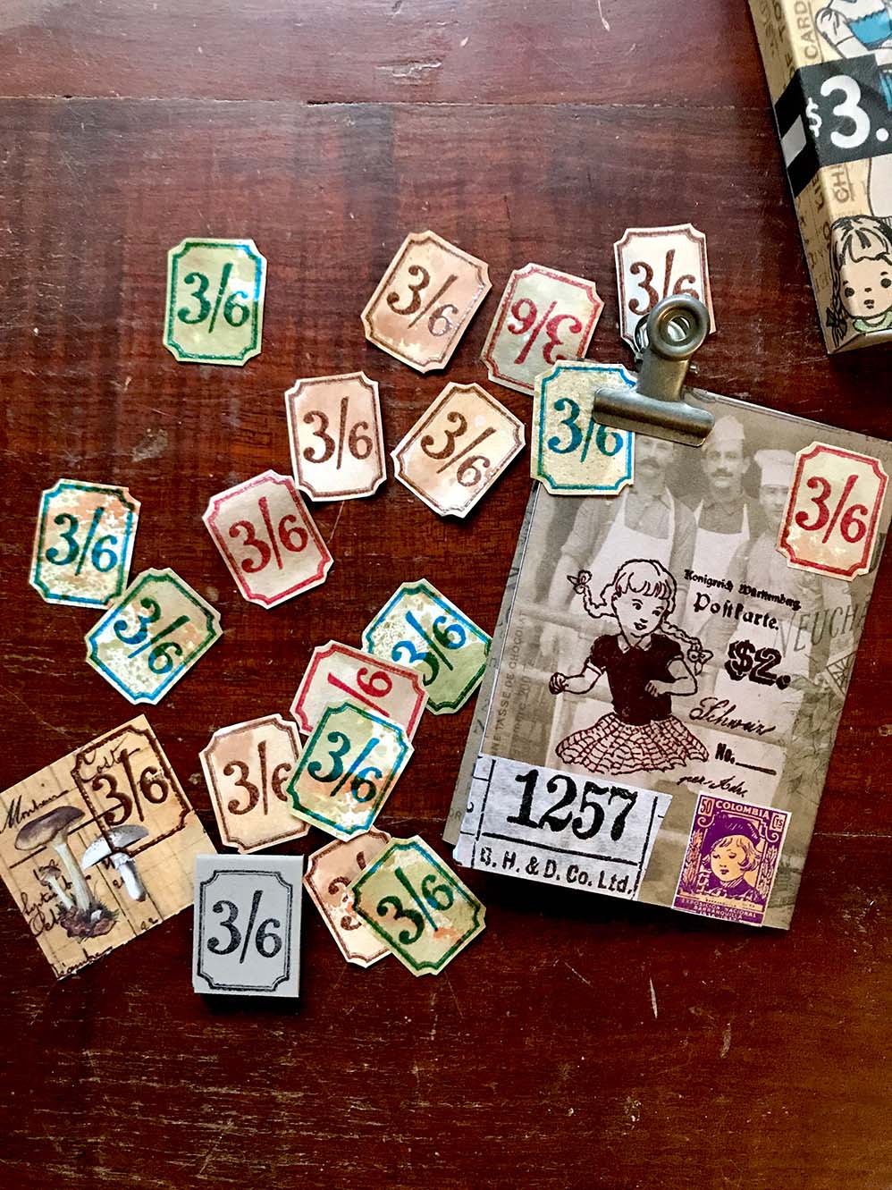 Vintage Number Label - Oblong (mini) Rubber Stamp - by Mic Moc (長方形のフレーム番号) at micmoc.com at Mic Moc