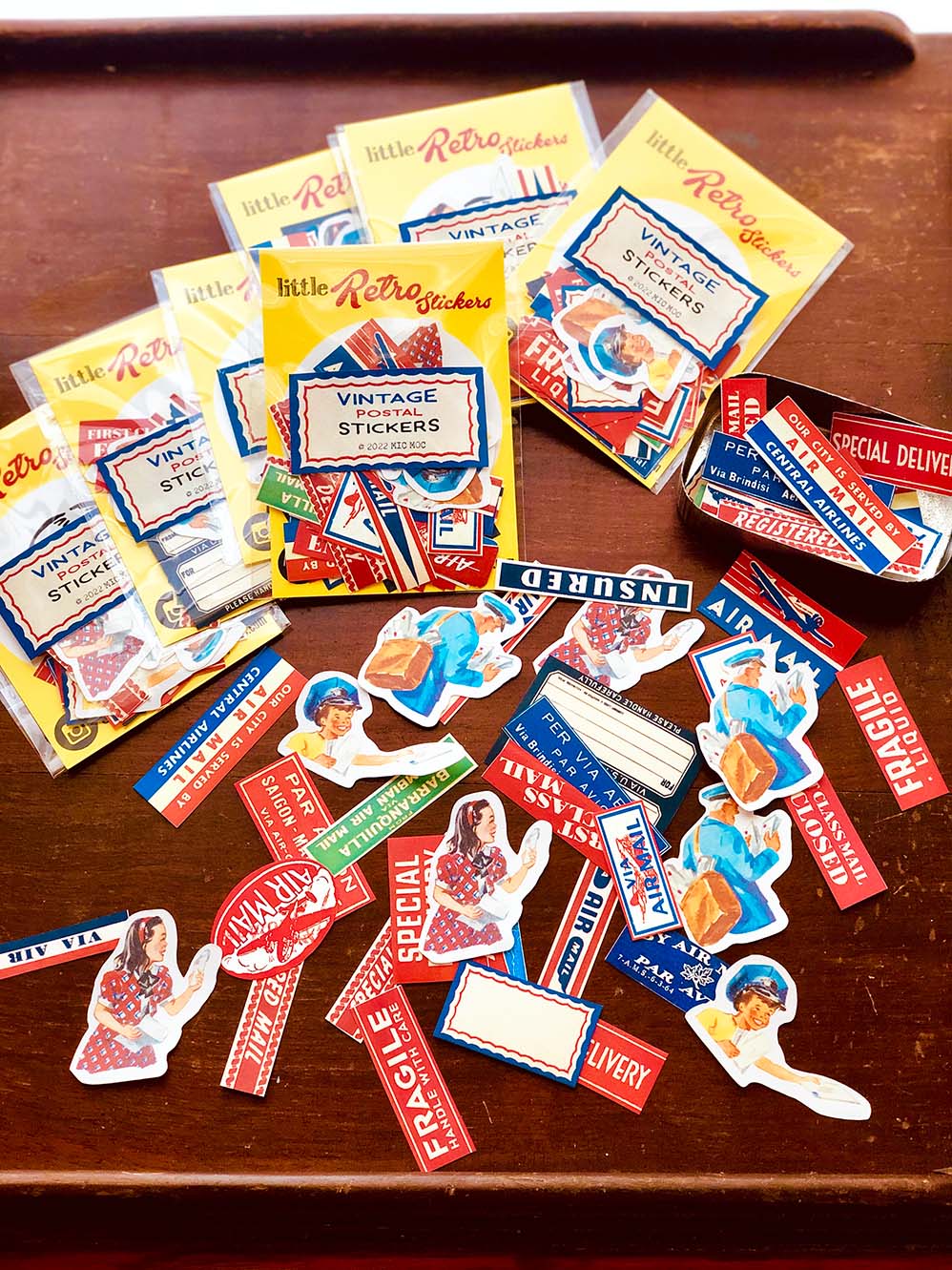 Vintage Postal Stickers - (30 Pc/30個)  '航空便' 貼り紙 by Mic Moc from micmoc.com 