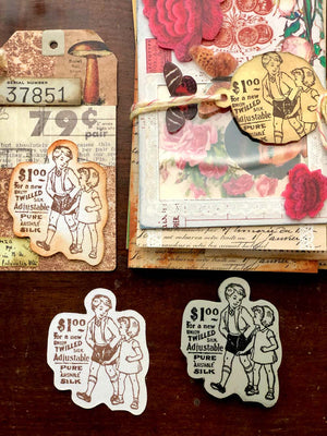 'Vintage Tailor Shop Label' Rubber Stamp by Mic Moc (仕立て屋さんラベル) from micmoc.com 