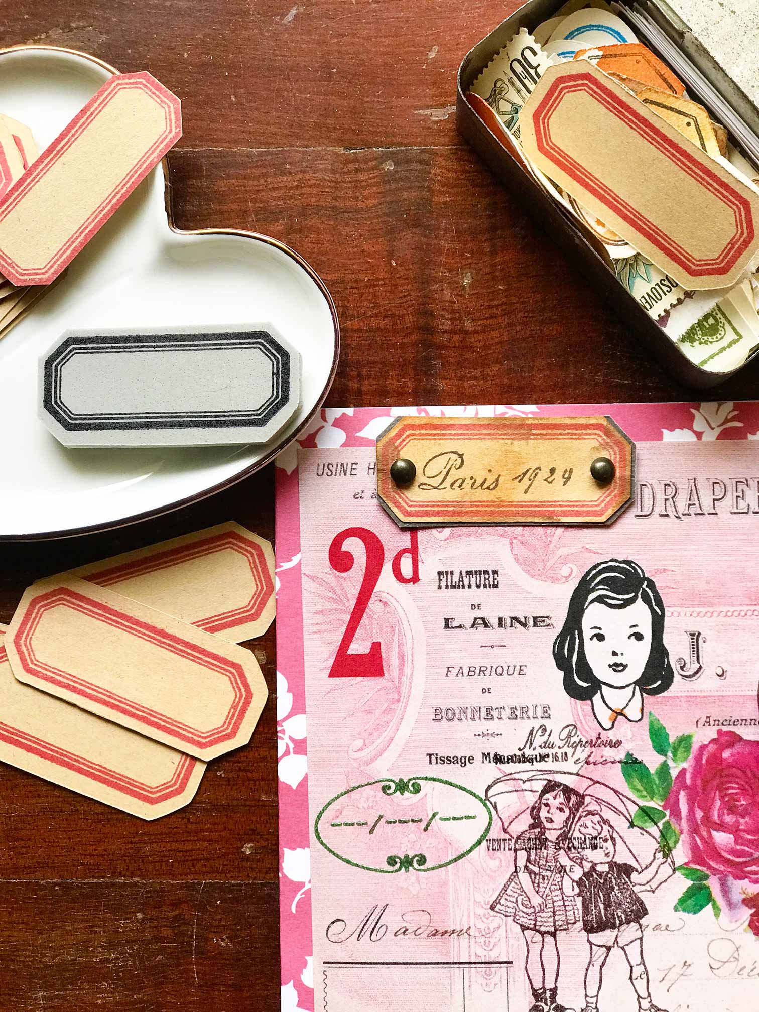 'Vintage Title Label' Rubber Stamp by Mic Moc  from micmoc.com (アンティークラベルはんこ)