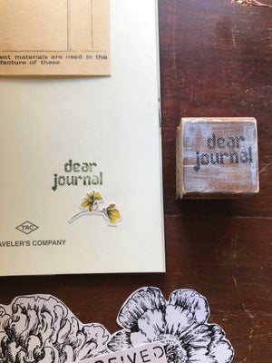 'Dear Journal' Wood Rubber Stamp by Mic Moc