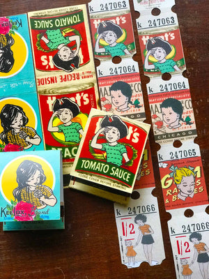 Altered Vintage Matchbook Set D: ‘Yellow Spot & Tomato Sauce’  from micmoc.com at Mic Moc (ブックマッチ共ヴィンテージチケット)