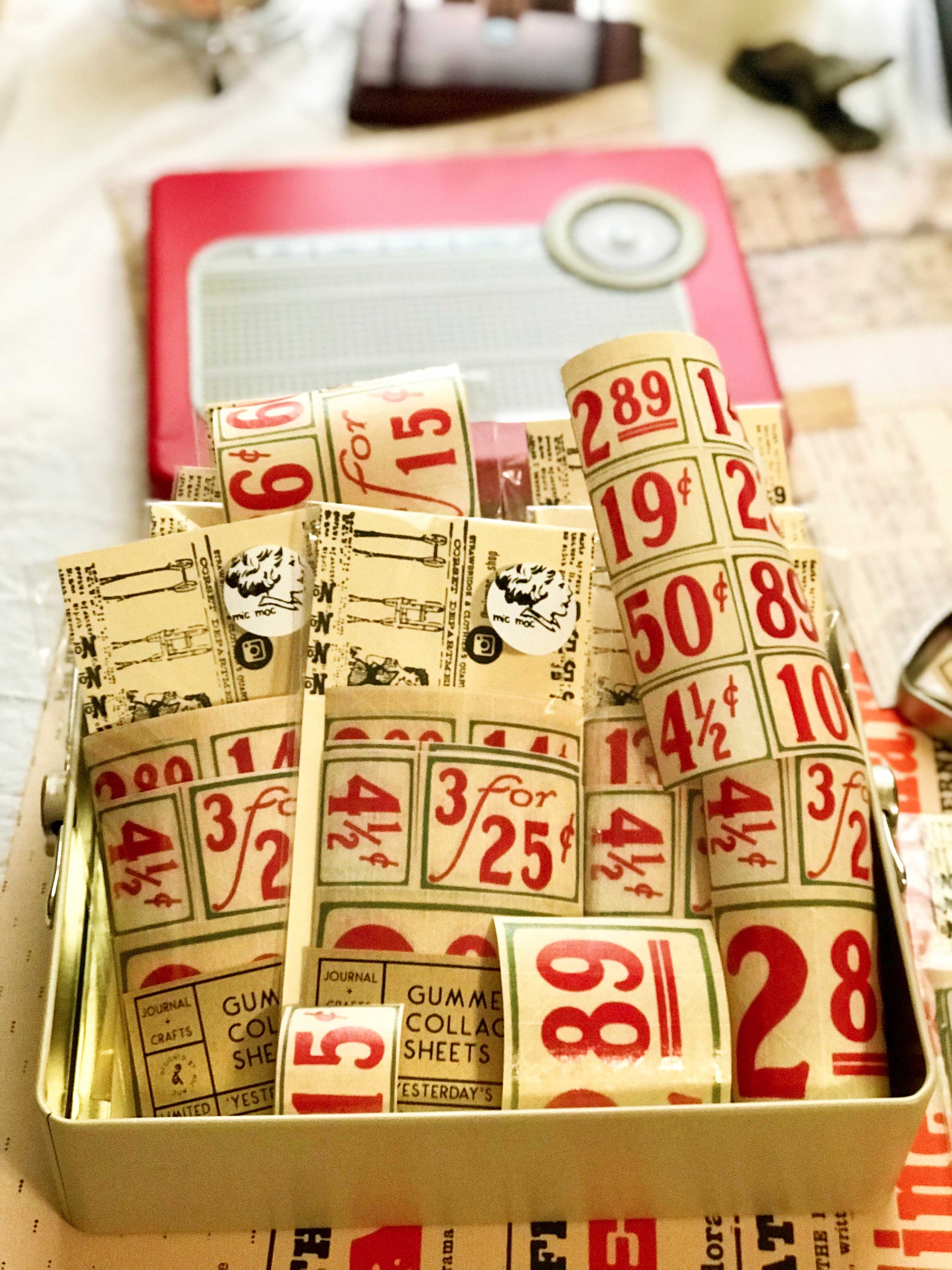 Gummed Collage Sheets - GCS 003 'Yesterday's Prices' from Mic Moc at micmoc.com