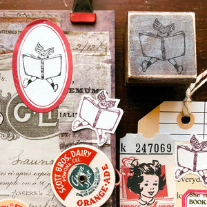 'Big Book' Wood Rubber Stamp by Mic Moc ('大きな本') by Mic Moc from micmoc.com