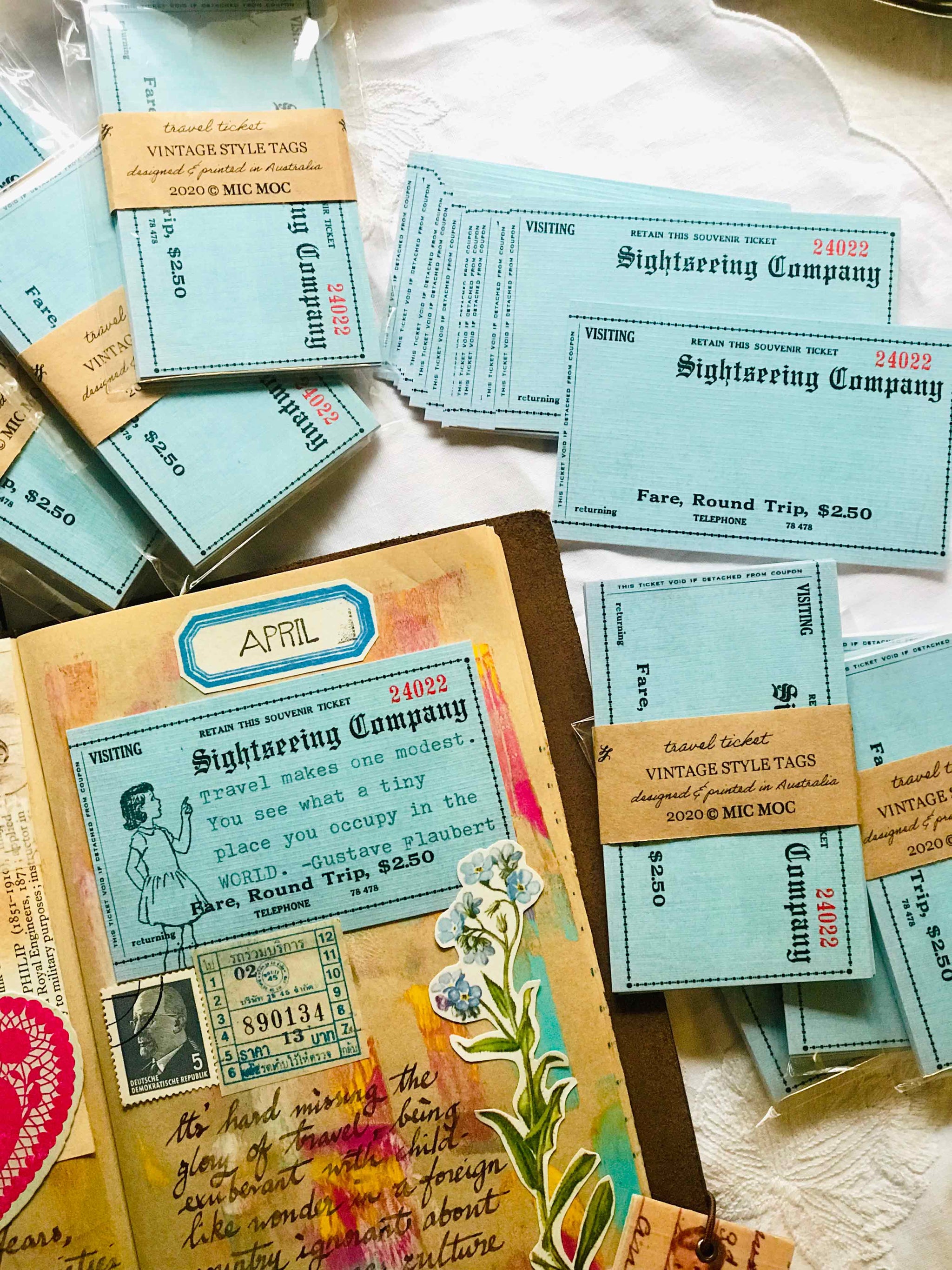 Vintage Style Tag  - VST 003 'Travel Ticket' from micmoc.com at Mic Moc
