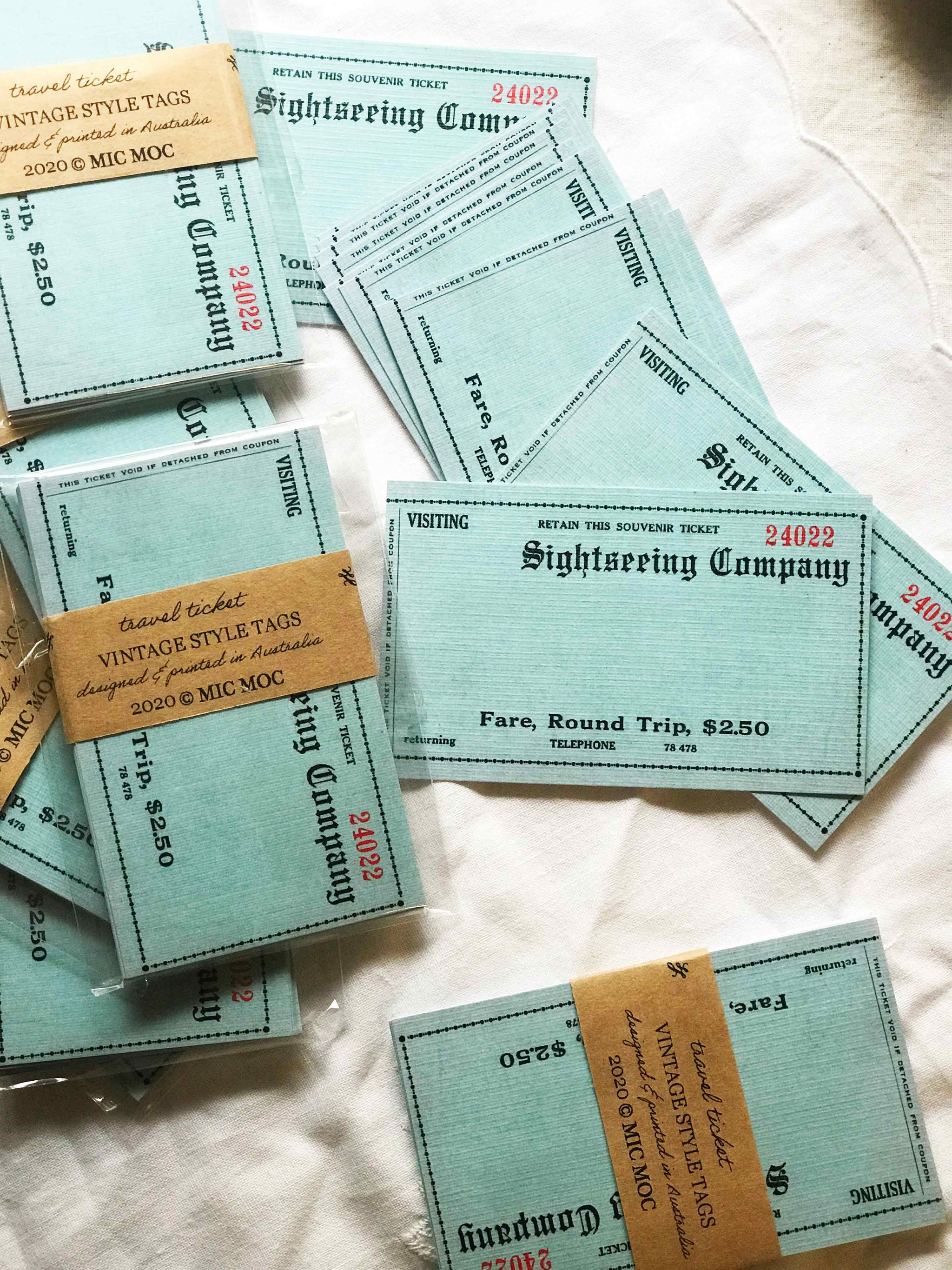 Vintage Style Tag  - VST 003 'Travel Ticket' from micmoc.com at Mic Moc