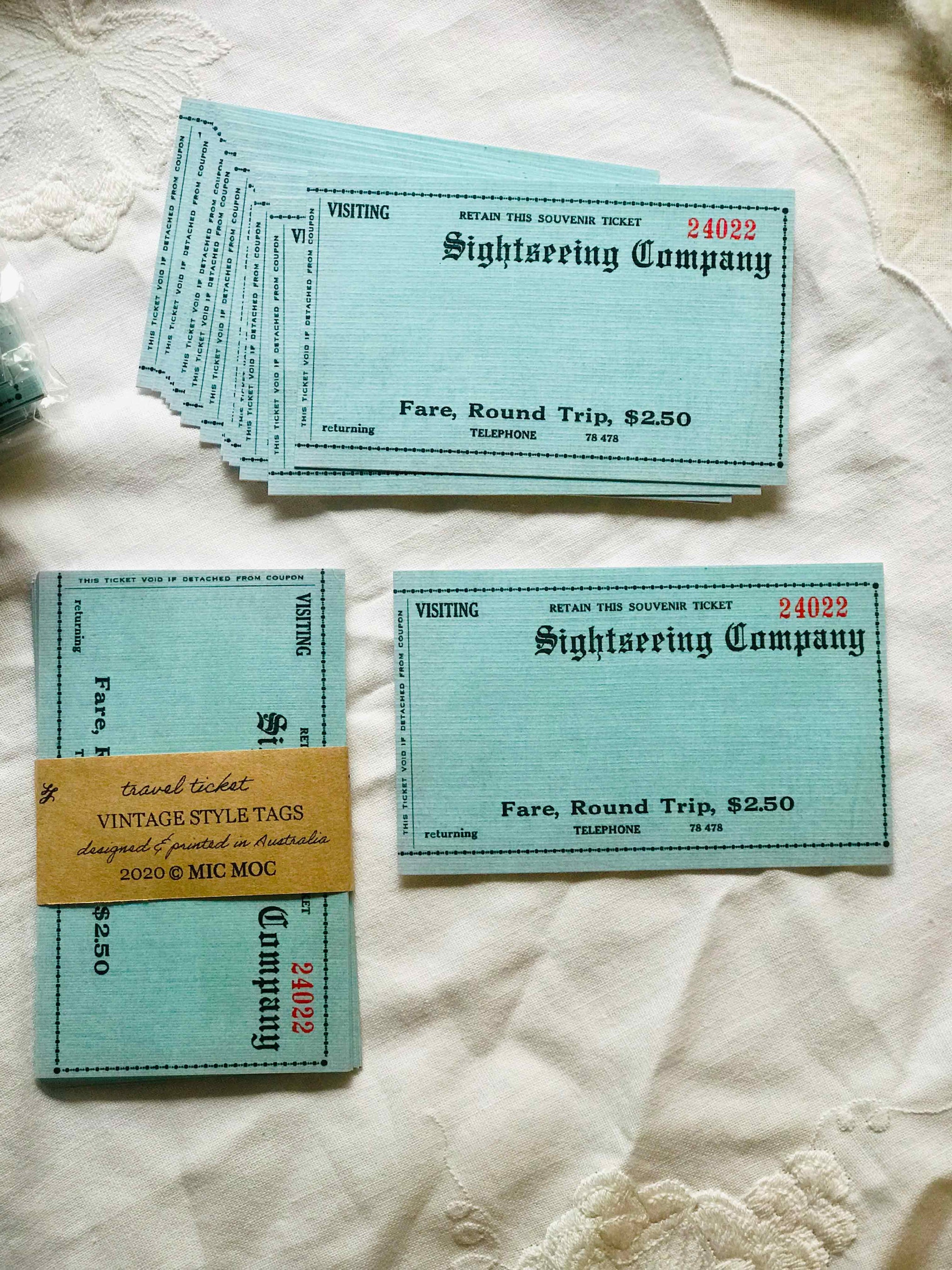Vintage Style Tag  - VST 003 'Travel Ticket' from micmoc.com at Mic Moc