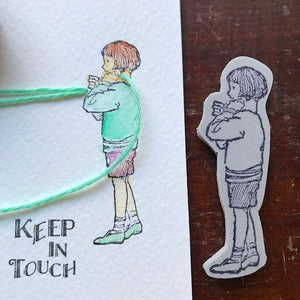 ‘Hello Girl’ Rubber Stamp by Mic Moc ('こんにちはと言う')from micmoc.com