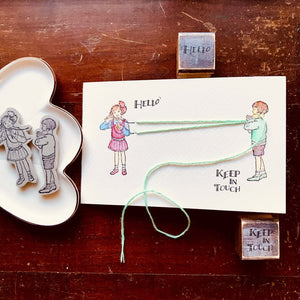 ‘Hello Girl’ Rubber Stamp by Mic Moc ('こんにちはと言う')from micmoc.com